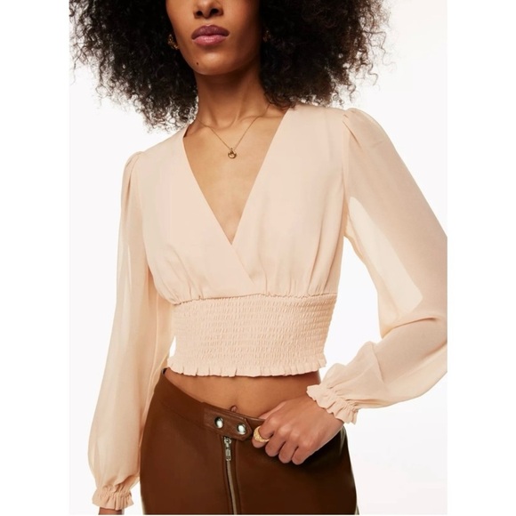 Aritzia Wilfred Wistful Blouse in Coral Blush Size S - Picture 1 of 11